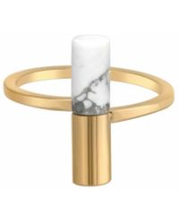 Caï - Zilveren Ring Met Howliet Steen - Lyst