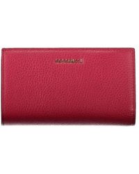 Coccinelle - Rote metallic soft wallet mit mehreren fächern - Lyst