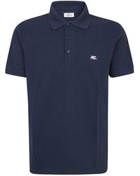 Etro - Tops ,Blauw ,Katoen Polo Roma Plain - Lyst