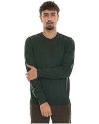 HUGO - Ronde-Hals Pullover Van Wol Met Logo - Lyst