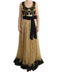 Dolce & Gabbana Floral Lace Dress - Geel