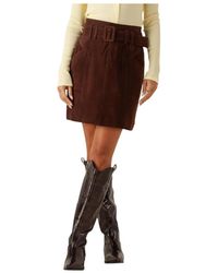 ROUGE EDIT - Rouerna Hw Short Suede Skirt - Lyst