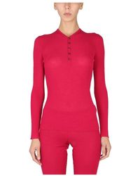 DSquared² - Truien & Vesten ,Roze ,Wol Button Ribbed Sweater - Lyst