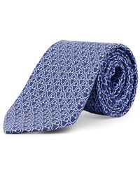 Ferragamo - Cravatta in seta con motivo in rayon - Lyst