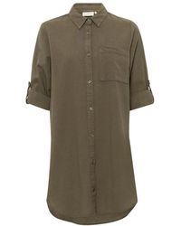 Kaffe - Overhemden ,Groen ,Katoen Grape Leaf Tuniek Shirt Top - Lyst