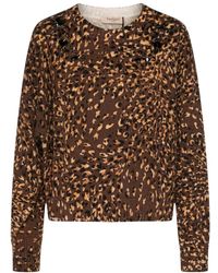 Twinset - Trui Met Print Decoratie Ronde Hals Geribbelde Boorden - Lyst