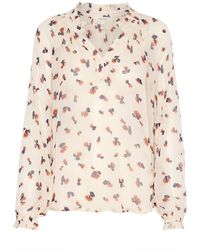 Part Two - Bloesemblouse Met V-Hals En Lange Mouwen - Lyst