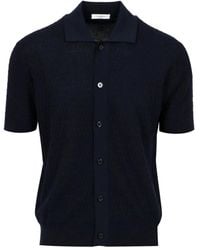 Paolo Pecora - Blaues hemd mit französischem kragen aus baumwolle - Lyst