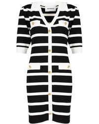 Silvian Heach - Gestreiftes v-ausschnitt minikleid - Lyst
