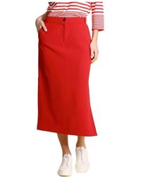 Marella - Rokken ,Rood ,Polyester Chenzia Midi Rok - Lyst