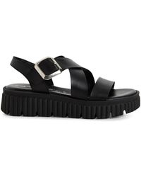 Tamaris - Schwarze Flache Sandalen Für Frauen - Lyst