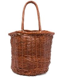 Dragon Diffusion - Braune Geflochtene Leder Eimer Tasche - Lyst