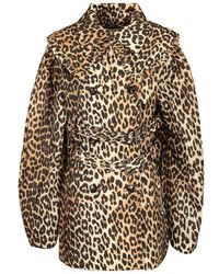 Ganni - Duchesse Nylon Korte Trenchcoat - Lyst