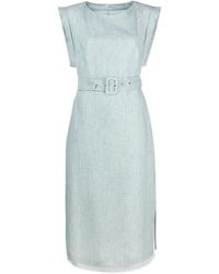Peserico Sleeveless Belted Dress - Groen