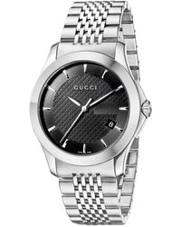 Gucci - Ya126402 G-Timeless Zwarte Wijzerplaat Herenhorloge - Lyst