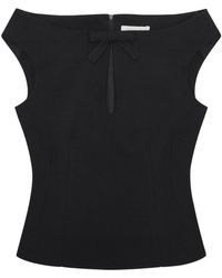ShuShu/Tong - Tops ,Zwart ,Cropped Off-Shoulder Top - Lyst