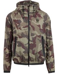 Blauer - Fitness ,Groen ,Nylon Windbreaker Jas - Lyst