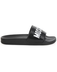Moschino - Schwarze logo gummi pool slides - Lyst
