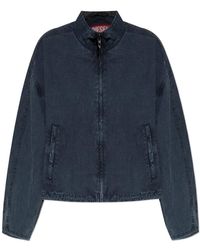 DIESEL - Jassen ,Blauw ,Nylon Lichte Jas G-Leam-R1 - Lyst