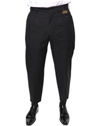 Dolce & Gabbana - Schwarze anzughose mit logodetails - Lyst