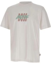 HUGO - Tops ,Wit ,Katoen Te-Bass T-Shirt - Lyst