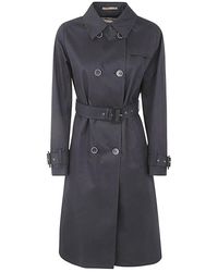 Herno - Jassen ,Blauw ,Blauwe Trenchcoat - Lyst