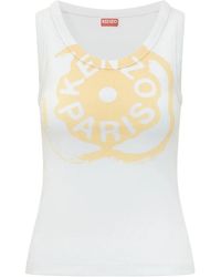 KENZO - Tops ,Wit ,Katoen Boke Flower 2.0 Rib Tanktop - Lyst