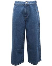 KENZO - Cropped Denim Culotte Broek - Lyst