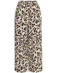Ichi - Tiermuster Kurze Hose - Lyst