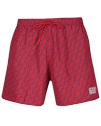 EA7 - Badmode ,Rood ,Rode Strandkleding Van Ea 7 - Lyst