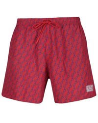 EA7 - Badmode ,Rood ,Rode Strandkleding Van Ea 7 - Lyst