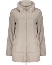 Moorer - Jassen ,Grijs ,Polyester Waterdichte Jas Met Capuchon - Lyst