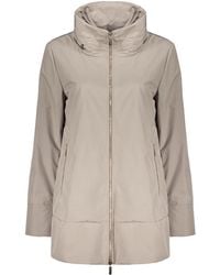 Moorer - Jassen ,Grijs ,Polyester Waterdichte Jas Met Capuchon - Lyst