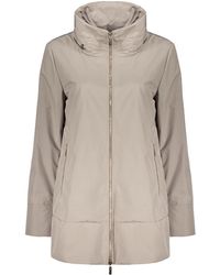 Moorer - Jassen ,Grijs ,Polyester Waterdichte Jas Met Capuchon - Lyst