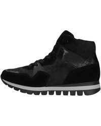 Gabor - Schoenen ,Zwart ,Suède Zwarte Suède Hoge Top Sneakers - Lyst