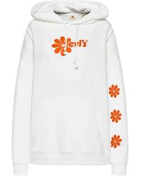 Levi's - Hoodies & Sweatvesten ,Wit ,Katoen Hoodie - Lyst