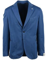 L.B.M. 1911 - B.M. 1911, ,Jassen ,Blauw ,Katoen Stondata Blazer - Lyst