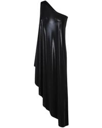 Norma Kamali - Kleedjes ,Zwart ,Polyester One Shoulder Zwarte Top - Lyst
