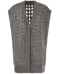 Herno - Lange Ärmellose Strickjacke - Lyst