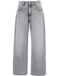 ICON DENIM - Grijze Denim Jeans Met Logopatch - Lyst