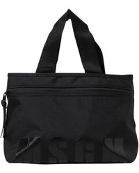 MSGM - Strukturierte Logo Tote Tasche Mit Reißverschlusstasche - Lyst