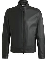 BOSS - Leather Jackets - Lyst