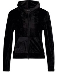Balenciaga - Fluwelen Zip-Up Hoodie Met Strass - Lyst