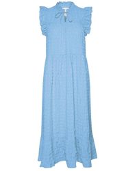 Part Two - Kleedjes ,Blauw ,Vrouwelijke Jurk Met Ruchedetails - Lyst