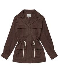 Munthe - Jassen ,Bruin ,Suède Suède Leren Jas Met Oversized Zakken - Lyst
