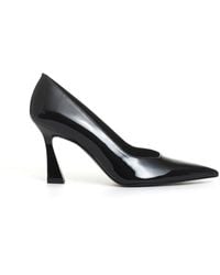 Stuart Weitzman - Schoenen ,Zwart ,Leer Zwarte Lakleren Pump Met 85Mm Hak - Lyst