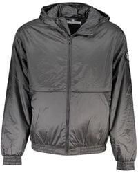 Calvin Klein - Giacca nera con cappuccio e dettaglio a contrasto - Lyst