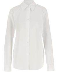 Jil Sander - Overhemden ,Wit ,Katoen Katoenen Overhemd Met Lange Mouwen En Kraag - Lyst