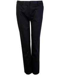 Lardini - Black cotton chino trousers - Lyst