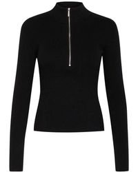 Gestuz - Schwarzer Reißverschluss-Pullover - Lyst
